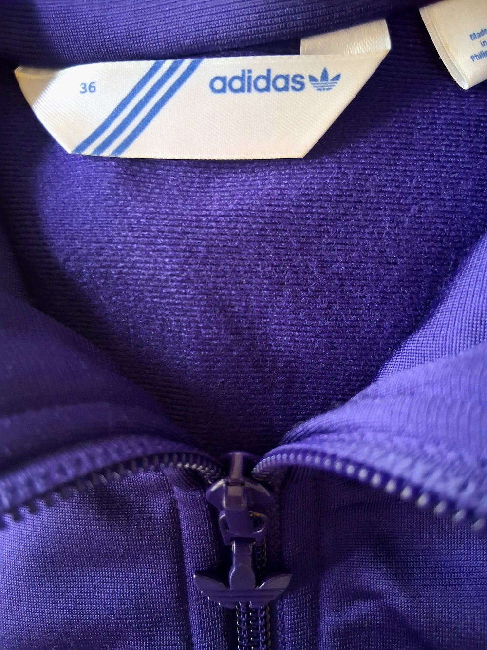 adidas Purple Firebird Track Jacket Y2K Trefoil Retro Women S/EU 36 LIKE NEW - Picture 4 of 5